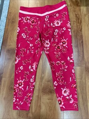 Johnny Was Fuchsia Floral High-Rise Leggings